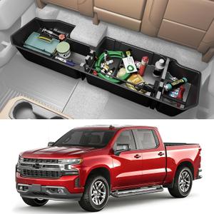Tuyoung Under Seat Storage Boxes - Compatible with 2019-2026 Chevy Chevrolet Silverado 1500/GMC Sierra 1500, 2020-2026 Silverado/Sierra 2500HD/3500HD | Double & Crew Cab Rear Underseat Organizer Box