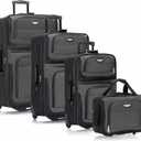 Travel Select Amsterdam Softside Expandable Luggage with Rolling Wheels, Gray, 4-Piece Set (15/21/25/29)