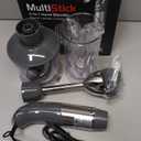 Mueller Multistick 800W 4-in-1 Immersion Blender Handheld, 12 Speed Hand Mixer - Turbo Boost, Heaviest Duty Copper Motor, Titanium Blades Hand Blender, Milk Frother Wand, Whisk, Beaker, Chopper, Grey