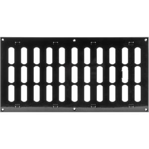 Repa Market 16" x 8" Inch (Outer Dimensions) Black Adjustable Air Vent Cover - Galvanized Steel HVAC AC Vent Cover Register - Wall, Ceiling Vent Covers, Toe Kick Vent Cover - Return, Intake Air Grille