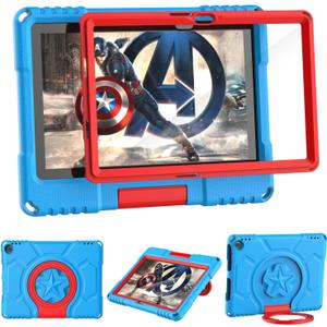 Amazon Fire HD 10 & Fire HD 10 Plus Tablet Case for Kids(13th/11th Generation, 2023/2021 Release), Lainergie Shockproof Case with Screen Protector and Handle Stand Incompatible iPad Samsung TCL,Blue