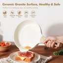 SENSARTE Ceramic Cookware Sets, Pots and Pans Set Non stick, Granite Induction Cookware, Non toxic Healthy Non Stick Kitchen Cooking Set, with Frying Pans Set, PFAS PTFE PFOA PFOS Free,14 Pcs, Medium