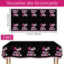 3Pcs Dice Party Tablecloth Pink and Black Dice Game Table Cover Plastic Rectangle Lets Roll Birthday Party Decorations for Game Night Casino Night Bachelorette Cocktail Card Game