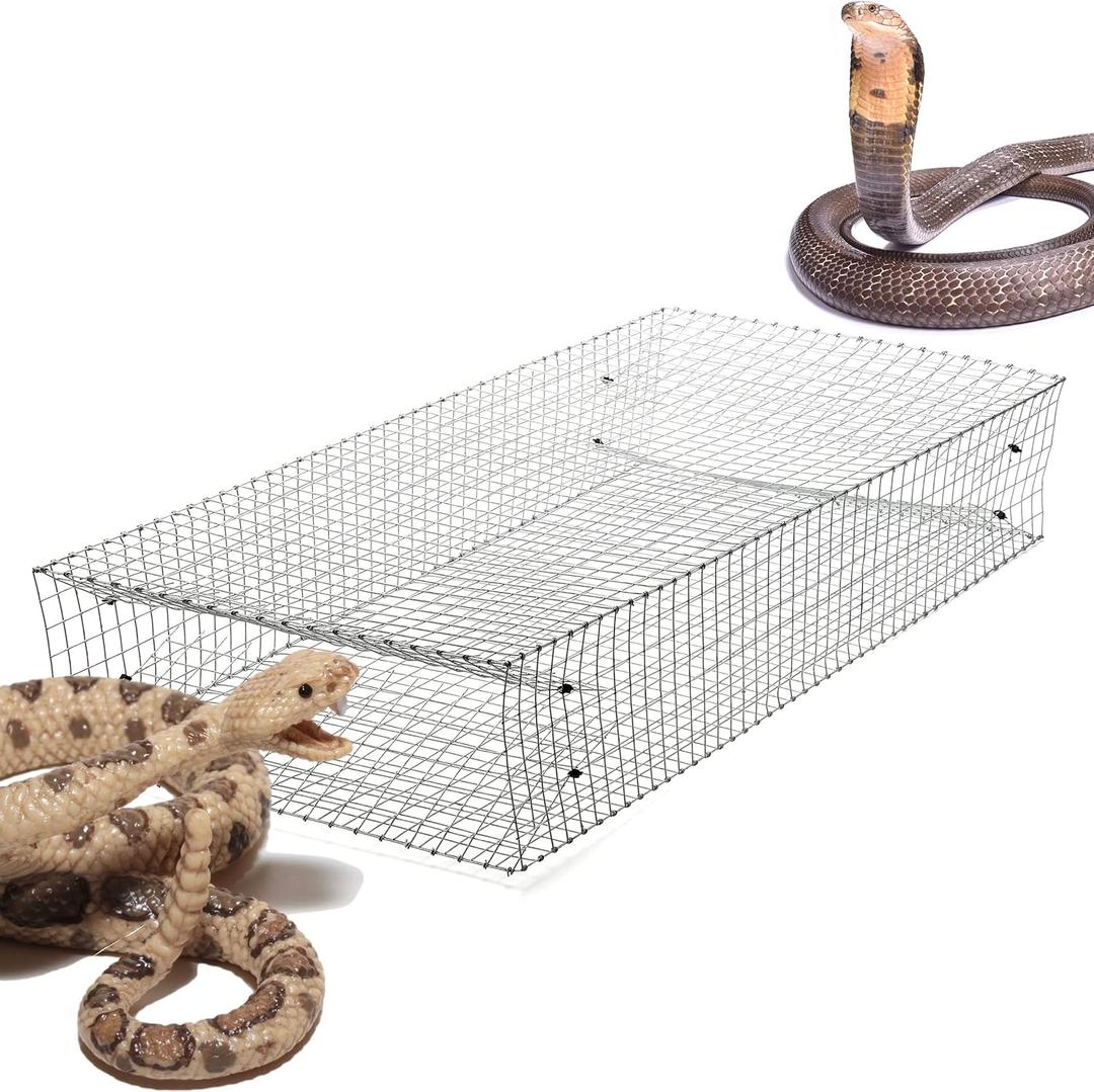Large Dual Entrance Humane Snake Trap - Catches and Release All Kinds of Snakes - Reusable!