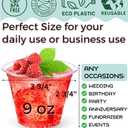 9 oz Clear Plastic Cups, 100 Pack 9oz Plastic Cocktail Party Cups, Disposable Wine Glasses Small Drinking Cup for Wedding, Punch Cup, Reusable Food Safe