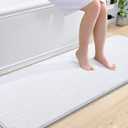 OLANLY Bathroom Runner Rugs 70x24, Extra Soft Absorbent Chenille Bath Rugs, Rubber Backing Quick Dry, Machine Washable Long Bath Mats for Bathroom Floor, Tub and Shower, Home Decor Accessories, White
