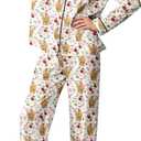 Womens Pajamas Set Soft Silk Satin Sleepwear Pajamas Top and Pants Pjs Set Long Sleeve Loungewear with Pockets (XL)