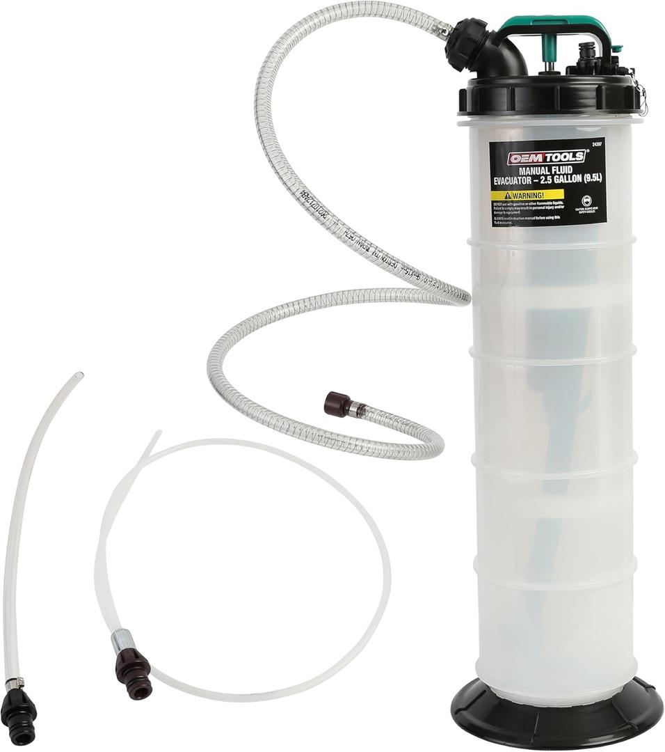 OEMTOOLS 24397 10 Quarts (2.5 Gallons) Manual Fluid Extractor, Oil Extractor Pump, Transmission Fluid Pump, Oversized Handle Manual Oil Pump Extractor (9.5 Liter)
