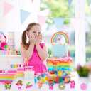 Yizeda Candy Birthday Party Favors Lollipop Candies LED Light Up Rings for Treat Bags Stuffers Candyland Party Classroom Prizes Candyland Birthday Supplies