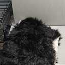 AbunHeri Black Bear Rug Faux Cowhide Rug Animal Print Area Rug Faux Sheepskin Fur Carpet Decor for Living Room 5.1x6.1 Feet