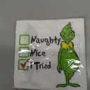 Whaline Christmas Cocktail Napkin Naughty or Nice Disposable Paper Napkin Xmas Drink Beverage Napkins for Home Dinner Buffet Xmas Tableware Party Supplies Decorations, 50 Pcs