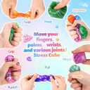 6 Pcs Stress Cube Bulk Swirl Ice Cube Stress Ball for Adults Anxiety Relief Soft Squeeze Sensory Square Ball for ADHD Prizes Goodie Bag Stuffers Party Favors (Pink,Purple,Green,Orange)