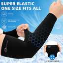 BHYTAKI 3 Pairs UV Sun Protection Arm Sleeves, UPF 50 Sports Cooling Arm Compression Sleeves for Men Women Teenager (Black & Grey)