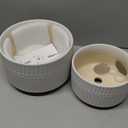 LE TAUCI Succulent Pots, 6.5+8 Inch Ceramic Indoor Plant Pot with Drainage Hole, Shallow Round Succulent Planters, Set of 2, Matte White