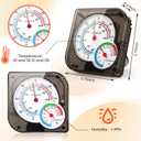 Kathfly 6 Pcs Indoor Thermometer and Humidity Gauge Indoor Mini Thermometer Hygrometer Temperature Humidity Meter Temperature and Monitor with Pointers for Home, Kitchen, Planting Room (Black)