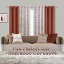 Mrs.Naturall Burnt Orange Curtains 42x54 Inches Long for Dining Room 2 Panels Blackout Room Darkening Curtain for Bedroom