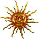 30" Outdoor Metal Wall Art, Large Metal Wall Decor Sun Face Art Decoration, Outdoor Metal Art Wall Sculptures for Garden Hanging for Yard Patio Garden (Green)