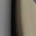 Linon Linen Backless Claridge Stool, Counter Height, Beige & Dark Walnut