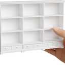 1:12 Scale Dollhouse Bookshelf, Multi-Functional Dollhouse Book Shelf for Displaying Mini Books and Accessories, Great Addition to Your Dollhouse Furniture Collection