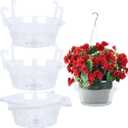 Miuwauer 15 Pack of 10-inch Hanging Basket Water Catcher Plastic Hanging Plant Drip Pan Tray Plastic Saucers Liners for Indoor Outdoor Hanging Plants Baskets Flower Pots - Clear, Round