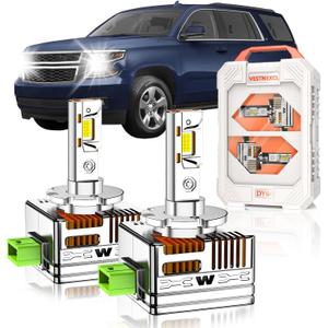 D3S HID Bulbs Fit for Chevrolet Bolt EV Blazer Traverse Tahoe Suburban HD Premier SSV PPV Police LS LT 30000LM 6000K White, 30 Chips, Xenon HID Light Replacement, 800% Brightness, Pack of 2