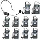 Retekess Church Translation System with 1 TR503 FM Transmitter Headset and 10 PR13 FM Radio Receivers, Listening System for Factory Museum School Church (1 Transmitter 10 Receivers)