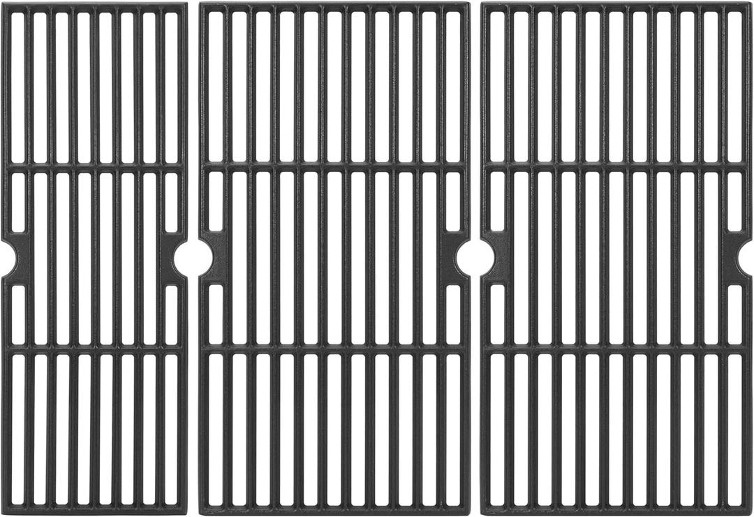 BBQ-PLUS Gril Grates Replacement Parts for Charbroil Performance 4 Burner 463335517 463376017 463347418 463347519 463377319 463342118 463347518 463332718 G470-0003-W1,Cast Iron Cooking Grids,3 Pack