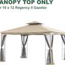 Replacement Gazebo Canopy for 10 x 12 Regency II Patio Gazebo,(Light Beige)