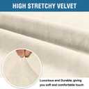 H.VERSAILTEX Stretch Velvet Loveseat Covers for 2 Cushion Couch Covers for Living Room Sofa Covers Slipcovers with Non Slip Straps Bottom, Ultra Thick Comfy Velour (Width 58"-72", Ivory)