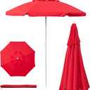 PICNIC TIME 5.5 Ft Portable Beach Umbrella, Lightweight UV Protection Sunshade with Tilt Pole & Carry Bag, Outdoor Canopy Umbrella for Beach, Sand, Pool, Patio, Camping, Travel, or Backyard Shade, (Red)