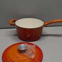 Enameled Cast Iron Sauce Pan, 2 Quarts Round Sauce Pot with Lid, Mini Dutch Oven Enamel Saucepan for Cooking Pasta Sauce, Marinate, Cook, Refrigerate and Serve, Flame Orange