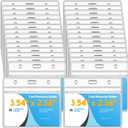 Marspark 300 Pieces Clear Plastic Horizontal Name Badge ID Card Holder with Waterproof Type Resealable Zip, 3.54 x 2.36 in, Transparent PVC Sleeve for Office Doctor Nurse 2026 Back to School Supplies