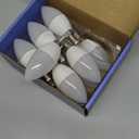 E12 LED Candelabra Bulbs, 60W Equivalent E12 Light Bulbs, C37 Candle Base Chandelier Light Bulbs, Warm White 2700K, Non-Dimmable, Pack of 12