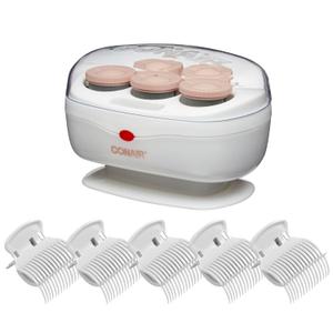 Conair Double Ceramic Hot Rollers for Long, Medium, and All Hair - Hair Curler - Hair Roller Clips Included - 1 1/2-inch Rollers (1 Count (Pack of 1), Pink / White)