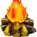3D Artificial Campfire Night Light, Realistic LED Flame Firewood Lamp, Flameless Battery Operated Fire Pit for Indoor Home Decor, Camping, Party, Halloween and Christmas Gift