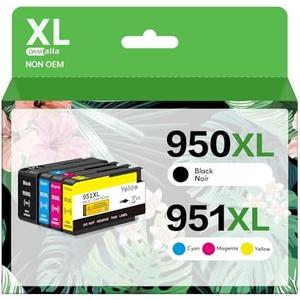 DAM aila Compatible 950XL 951XL Ink Cartridge Replacement for HP OfficeJet Pro 8600 8610 8620 8100 8630 8660 8640 8615 76DW 251DW, Black, Cyan, Magenta, Yellow, 4-Pack