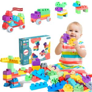 Soft Building Blocks for Toddler, Blocks for Kids 6 Months and up, Large Creative Stacking Blocks 20 PCS STEM Toddler Toys Gifts, Educational Baby Blocks Colorful Soft Block Sets