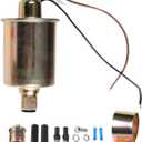 Universal 12V Electric Fuel Pump 3/8" Inlet and Outlet 5-9 PSI 30 GPH for Gasoline and Diesel Carburetor Engines E8012S