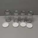 4 Pcs 32 oz Clear Wide Mouth Mason Jars with Airtight Lids and White Plastic Lids, Canning Jars for Overnight Oats, Food Storage and More