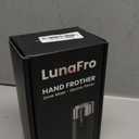 Maestri House Rechargeable Milk Frother with Stepless Speed Control, LunaFro Max Handheld Electric Foam Maker Waterproof Drink Mixer Foamer with Stand & Detachable Whisks for Lattes, Cappuccino (Silver)