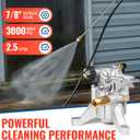 YAMATIC 7/8" Shaft Vertical Pressure Washer Pump 3000 PSI @ 2.5 GPM Replacement Pump for Power Washer, Compatible with GCV160, GCV190, Homelite, Troybilt, Ryobi, Rear Facing Inlet/Outlet