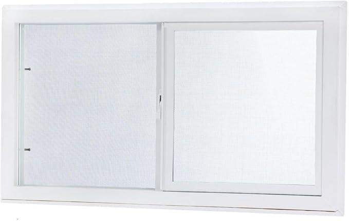 Left-Hand Single Sliding Vinyl Window White with Dual Pane Insulated Glass