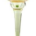 Dolly Parton Yellow and Green Flower Shaped Glass Votive or Tealight Candle Holder, 3.14x3.14x8.85 Inch