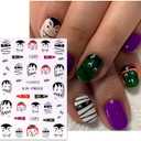 6 x 8 Sheets Halloween Nail Art Stickers Cute Pumpkin Little Ghost Nail Decals 3D Self-Adhesive Halloween Nail Stickers Mummy Nail Art Designs Accessories for Women Holiday Manicure Decor (Style 5)