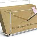 Acrylic Mail Holder, Clear Acrylic File Letter Organizer, Vertical Envelope Mail Holder for Desk, Lightweight Countertop Bill Holding Sorter Letter Invoice Stand for Home Office School (1 Section Clear)