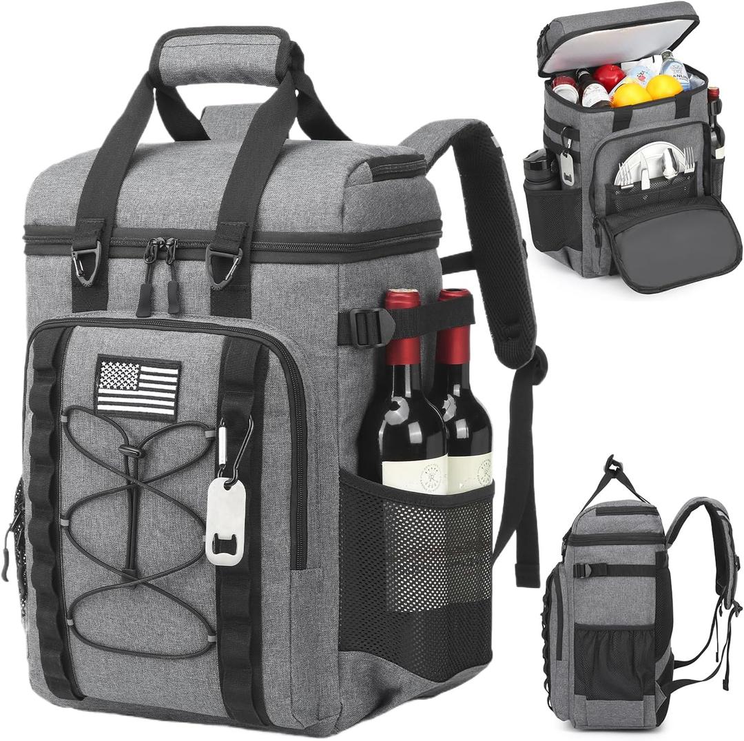 Tactical Cooler Backpack - 42 Cans Backpack Coolers Insulated Leak Proof for Men & Women, Soft Cooler Insulated Backpack for Lunch, Work, Camping, Hiking, Picnic, Beach & Travel