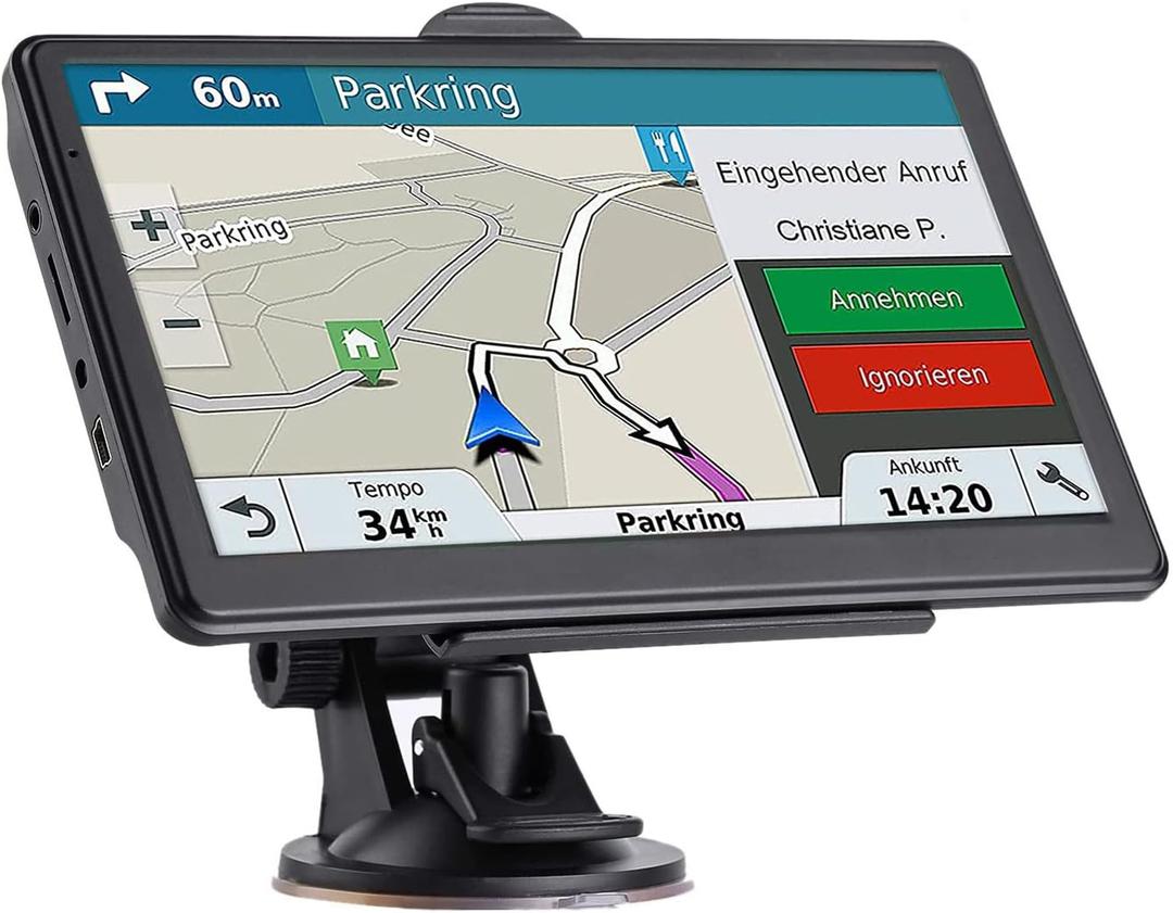 GPS Navigator for Car, 2026 Map 7 inch Touch Screen Car GPS 256-16GB,Voice Turn Direction Guidance, Support Speed and Red Light Warning, North America Lifetime map Free Update Truck(Grenn)