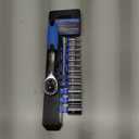 14 Pieces Socket Wrench Kit, 1/4 Drive Socket Set with 72 Teeth Release Ratchet Wrench and Extension Bar, CR-V Sockets
