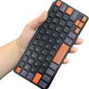 DOGAIN Universal Bluetooth Mini Keyboard, Rechargeable Portable Travel Keyboard with Orange Keys & Adjustable Angle Stand, Compact Wireless Keyboard for iPad/iPhone/Tablet/Laptop & Android/Windows/iOS