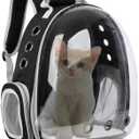 Animal Carrier Backpacks,Transparent Space Capsule Bubble Pet Backpack Bag for Small Dogs Cats Airline Approved Travel Carrier (Black)
